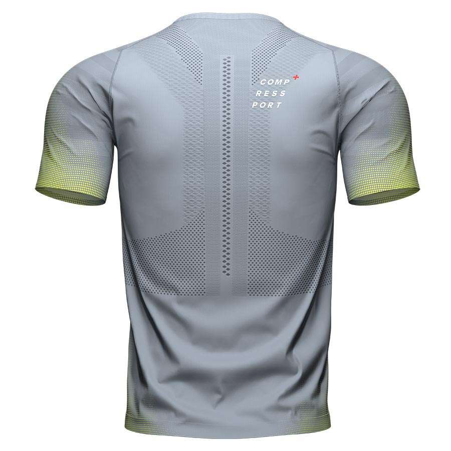 Compressport Racing Hardloopshirt Korte Mouwen Grijs Melange Heren