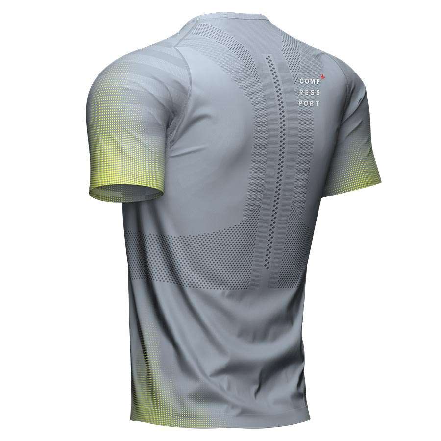 Compressport Racing Hardloopshirt Korte Mouwen Grijs Melange Heren