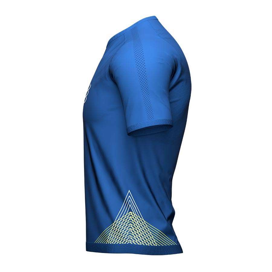 Compressport Performance Hardloopshirt Korte Mouwen Donkerblauw/Groen Heren