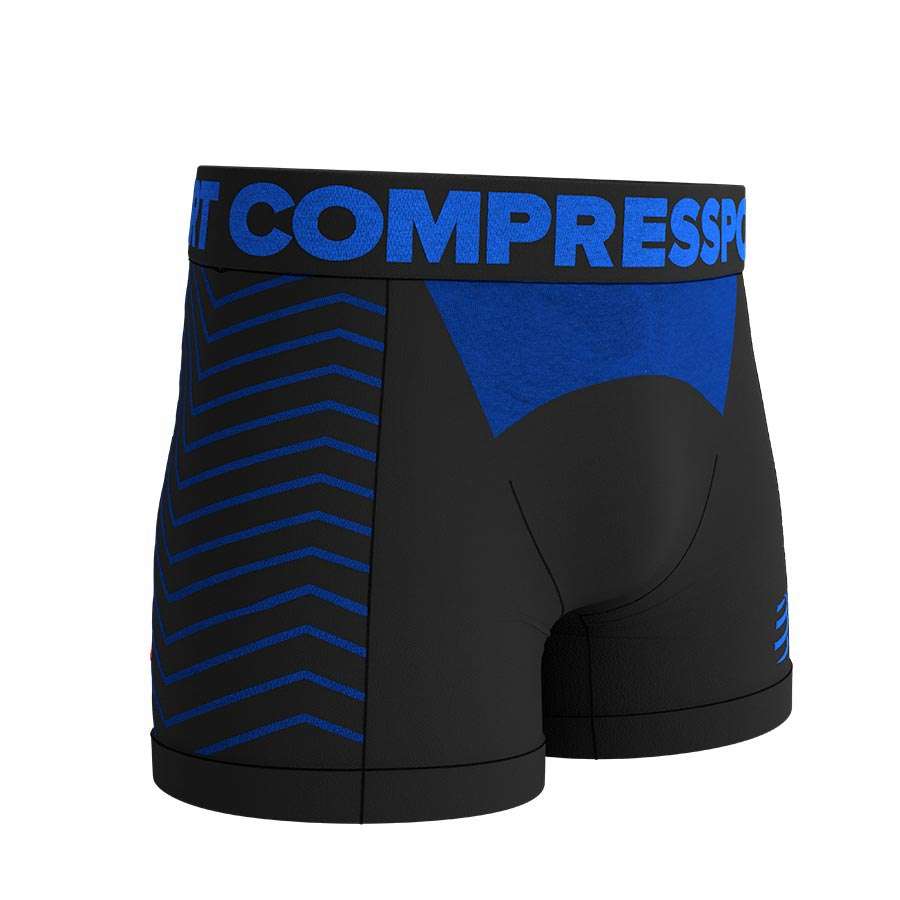 Compressport Seamless Boxer Zwart/Blauw Heren