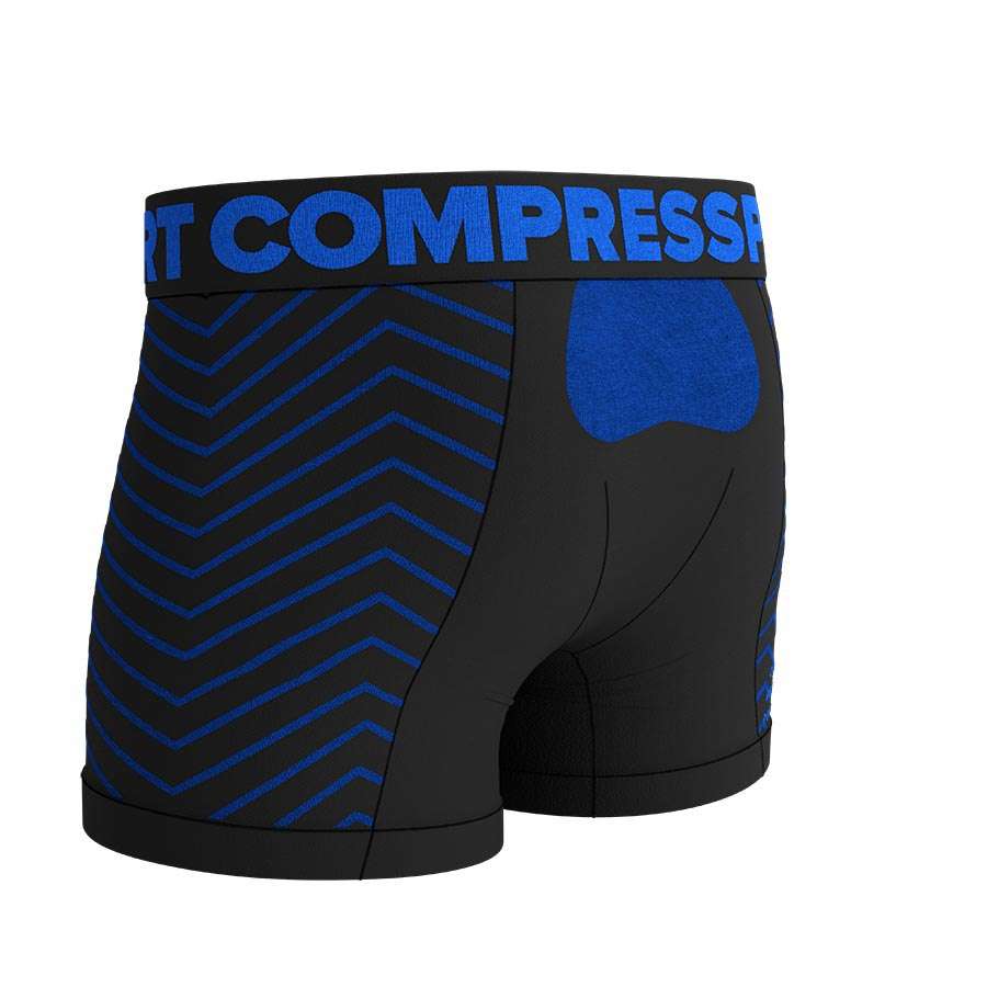 Compressport Seamless Boxer Zwart/Blauw Heren