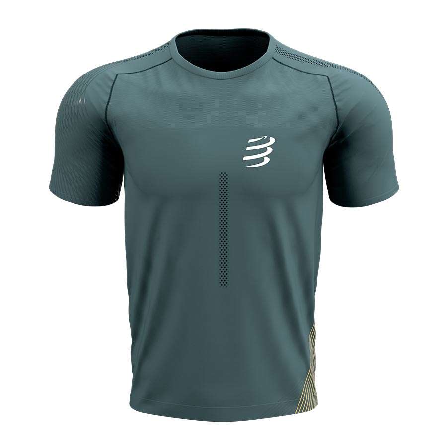 Compressport Performance Hardloopshirt Korte Mouwen Groen Heren