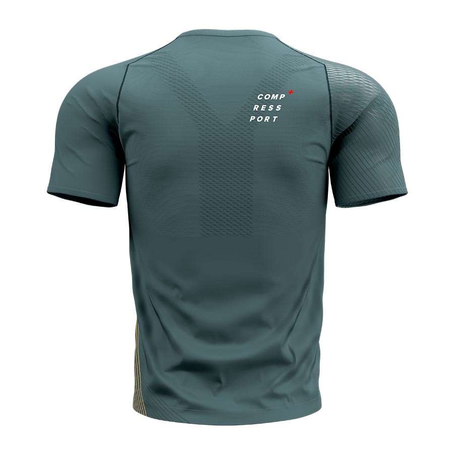 Compressport Performance Hardloopshirt Korte Mouwen Groen Heren