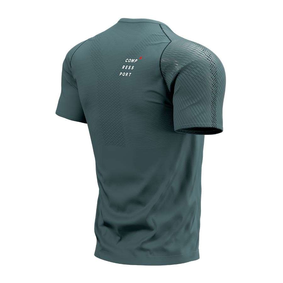 Compressport Performance Hardloopshirt Korte Mouwen Groen Heren