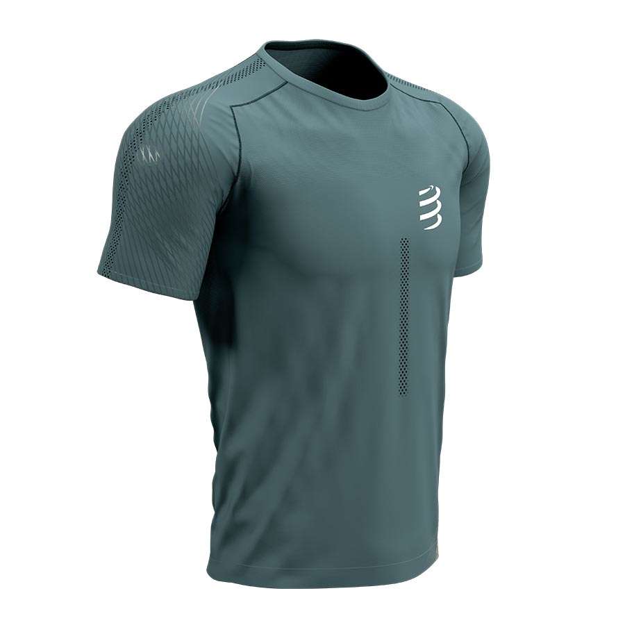 Compressport Performance Hardloopshirt Korte Mouwen Groen Heren