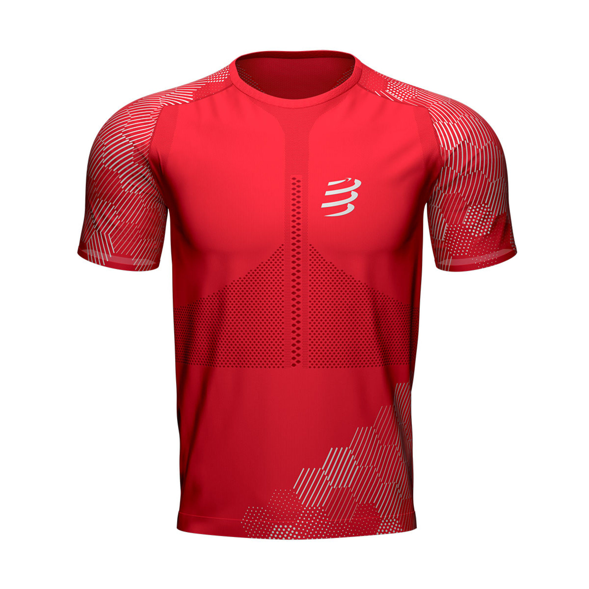 Compressport Racing Hardloopshirt Korte Mouwen Rood/Wit Heren