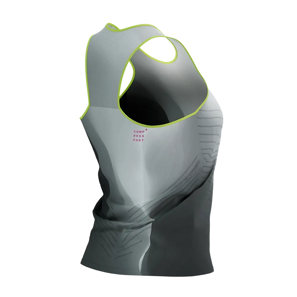 Compressport Performance Hardloopshirt Zonder Mouwen Zwart/Wit/Geel/Roze Dames