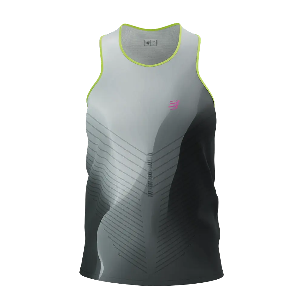 Compressport Performance Hardloopshirt Zonder Mouwen Zwart/Wit/Geel/Roze Dames