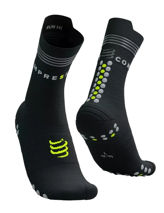 Compressport Pro Racing V4.0 Run High Flash Compressiesokken Zwart/Geel