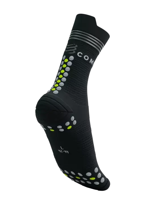 Compressport Pro Racing V4.0 Run High Flash Compressiesokken Zwart/Geel