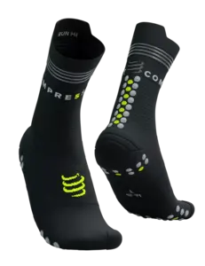 Compressport Pro Racing V4.0 Run High Flash Compressiesokken Zwart/Geel