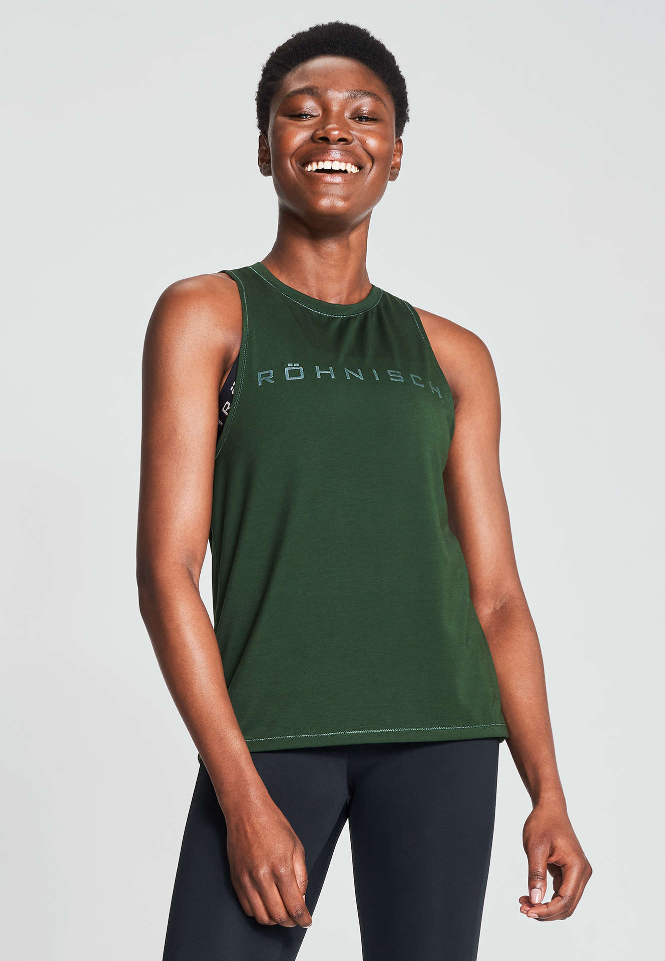 Röhnisch Clara Loose Hardloopshirt Zonder Mouwen Groen Dames