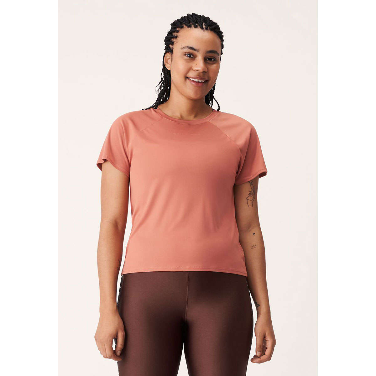 Röhnisch Active Logo Hardloopshirt Korte Mouwen Bruin Dames