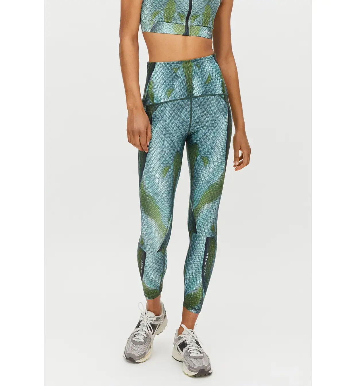 Röhnisch Flattering Curved Printed Hardloopbroek Lang Groen Dames