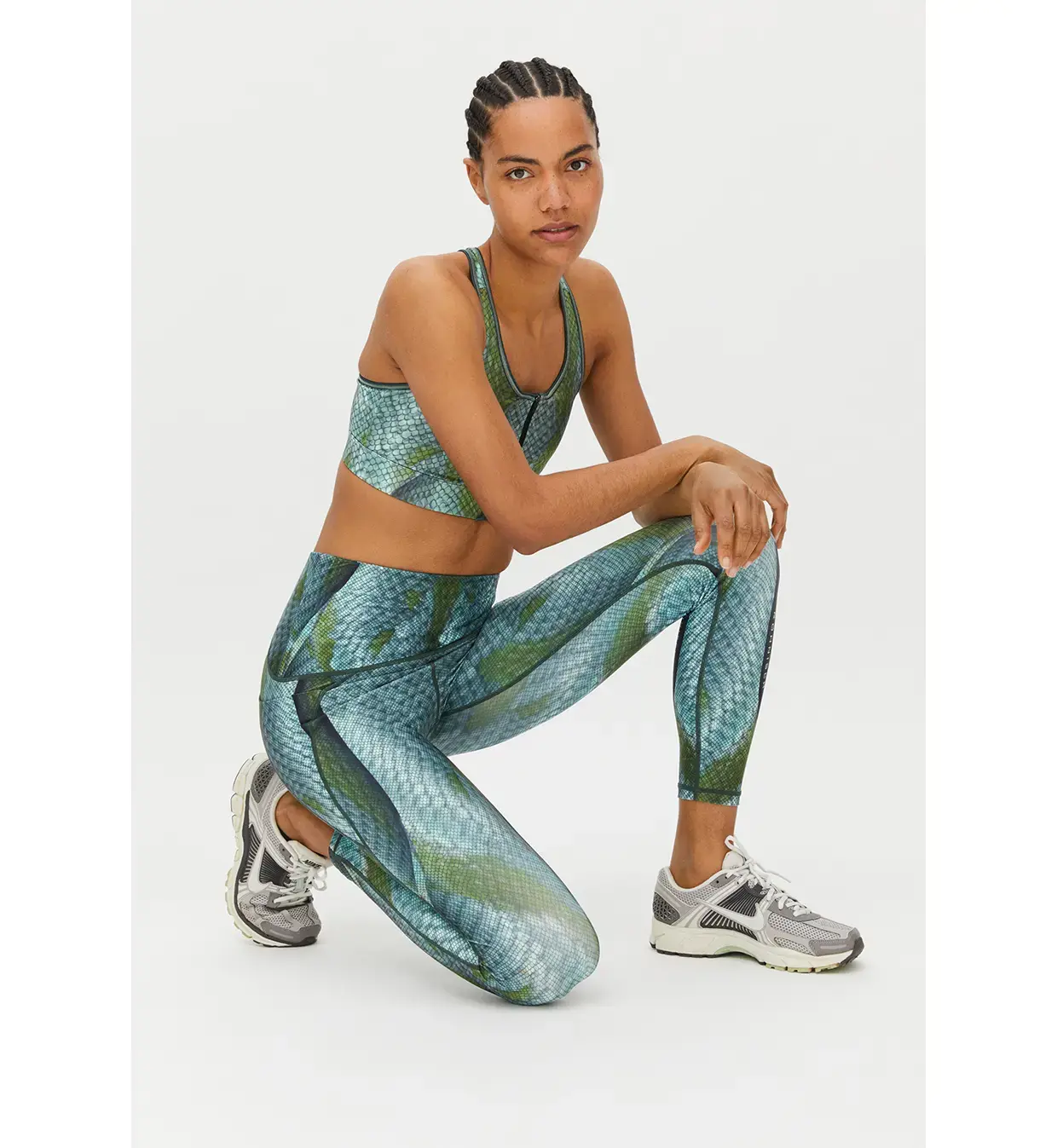 Röhnisch Flattering Curved Printed Hardloopbroek Lang Groen Dames