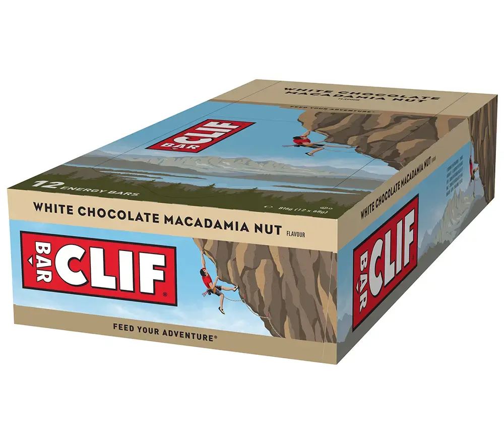 Clif Bar White Chocolate Macadamia Sportrepen (12 stuks)