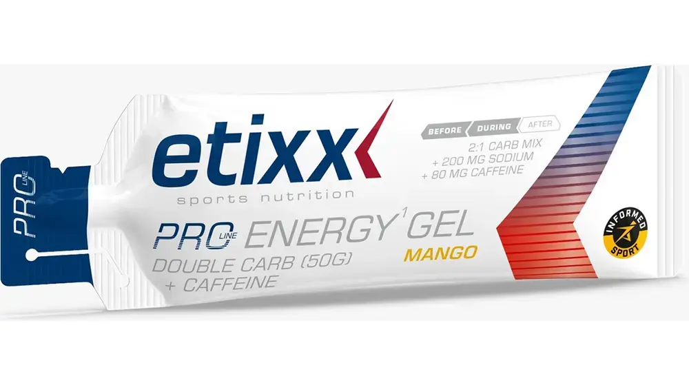 Etixx Double Carb Energy Gel Pro Line Caffeine Mango 12 Stuks