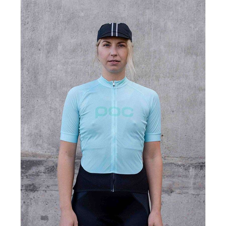 POC Essential Road Logo Fietsshirt Korte Mouwen Fluo Lichtgroen/Groen Dame