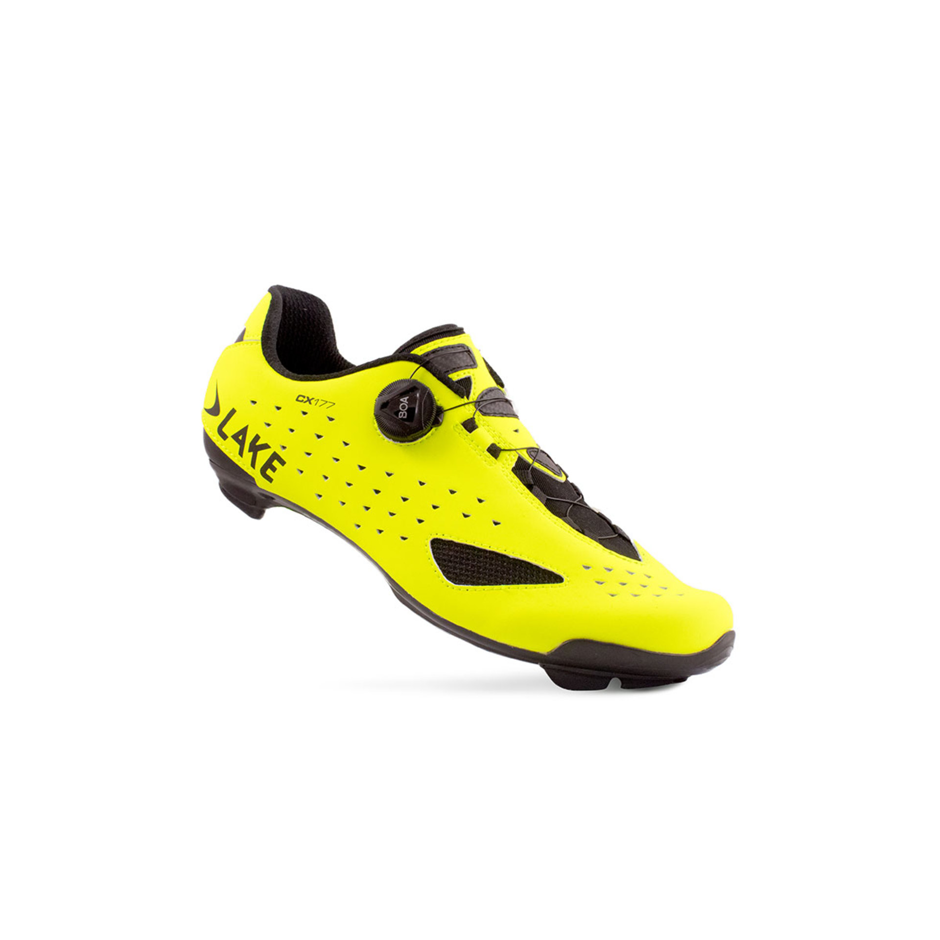 Lake CX177 Wide Wielrenschoenen HiViz Geel/Zwart Heren