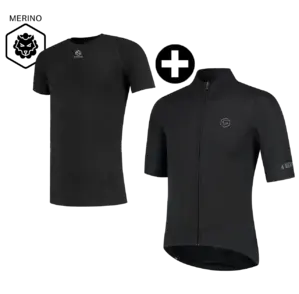 FUTURUM 4 SEASONS PRO Raceday Fietsjack Zwart + Merino Ondershirt