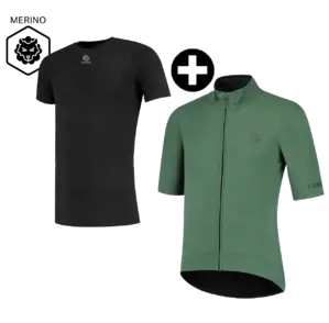 FUTURUM 4 SEASONS PRO Raceday Fietsjack Groen + Merino Ondershirt