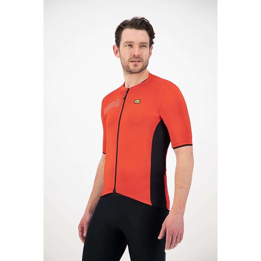 Ale Solid Color Block Fietsshirt Korte Mouwen Rood/Zwart Heren