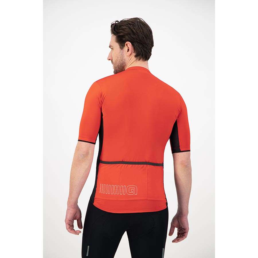 Ale Solid Color Block Fietsshirt Korte Mouwen Rood/Zwart Heren