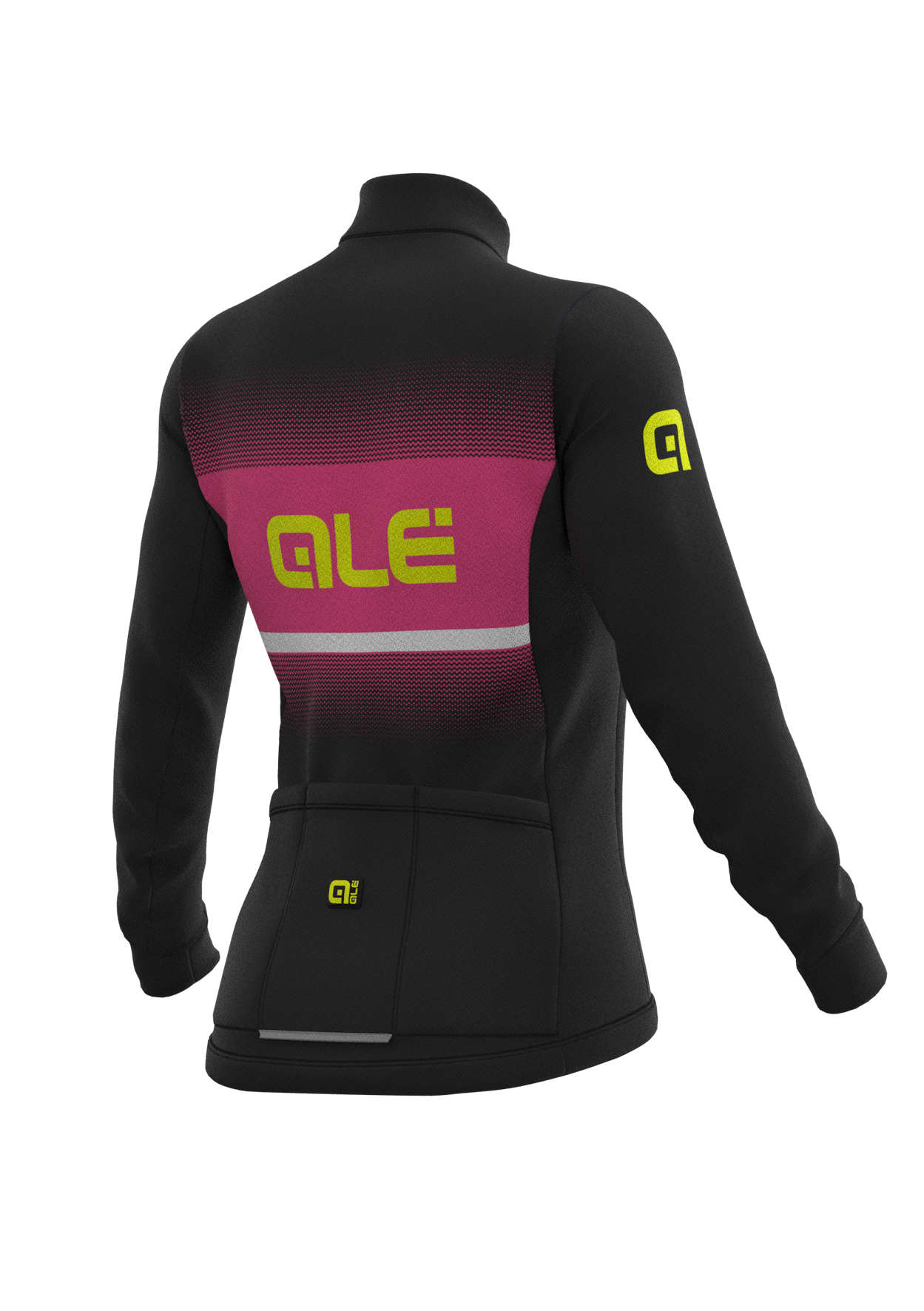 Ale Solid Blend Fietsshirt Lange Mouwen Zwart/Roze Dames