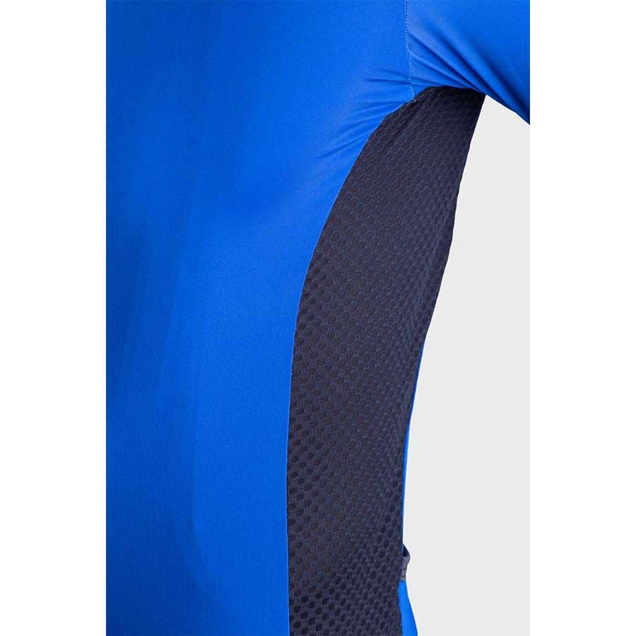 Ale Solid Color Block Fietsshirt Korte Mouwen Blauw Heren