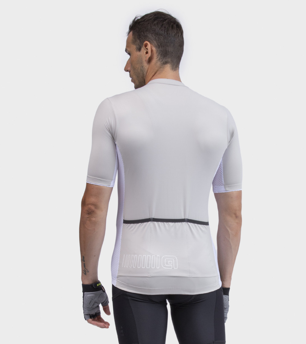 Ale Solid Color Block Fietsshirt Korte Mouwen Stonegrijs Heren