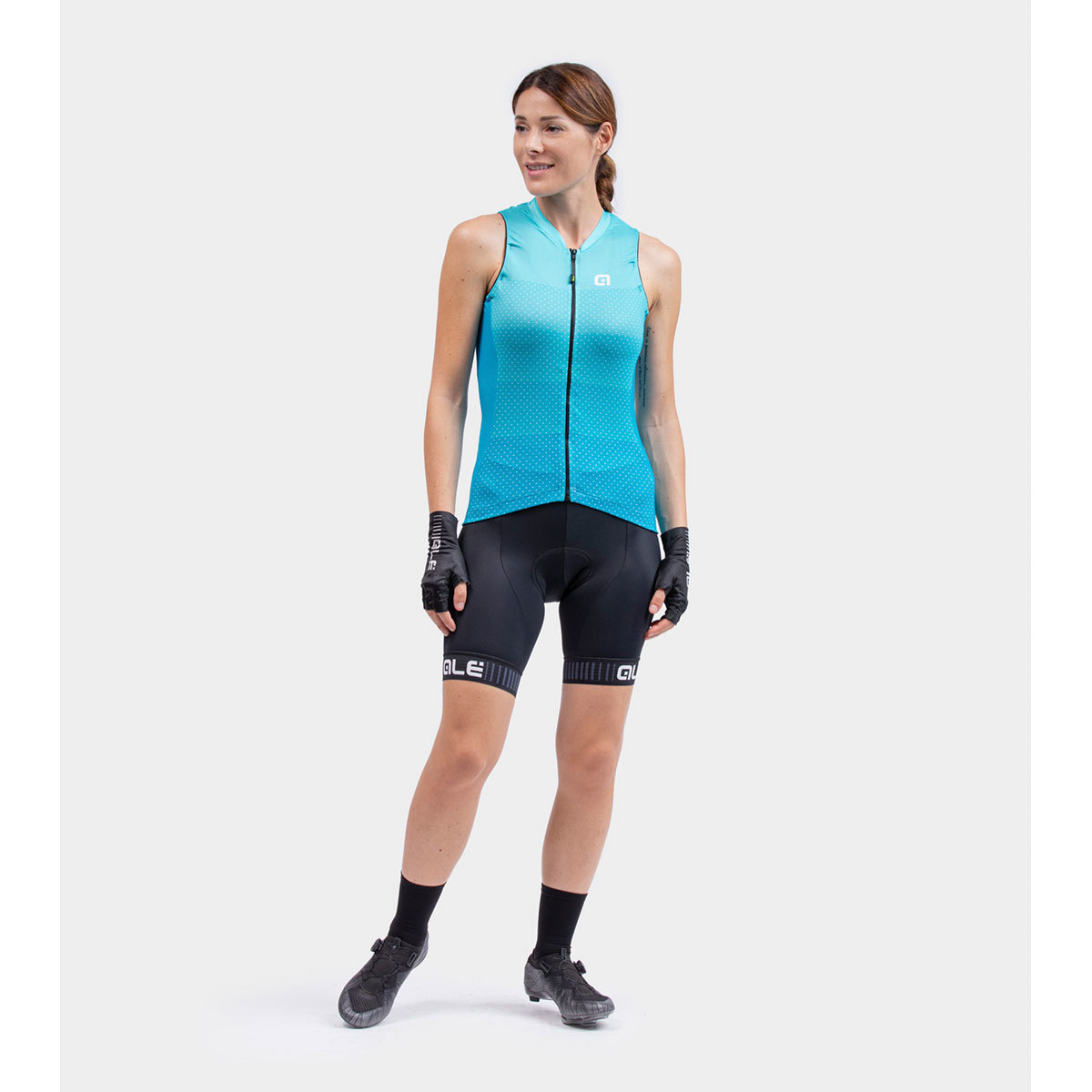 Ale Solid Level Fietsshirt Zonder Mouwen Turquoise Dames
