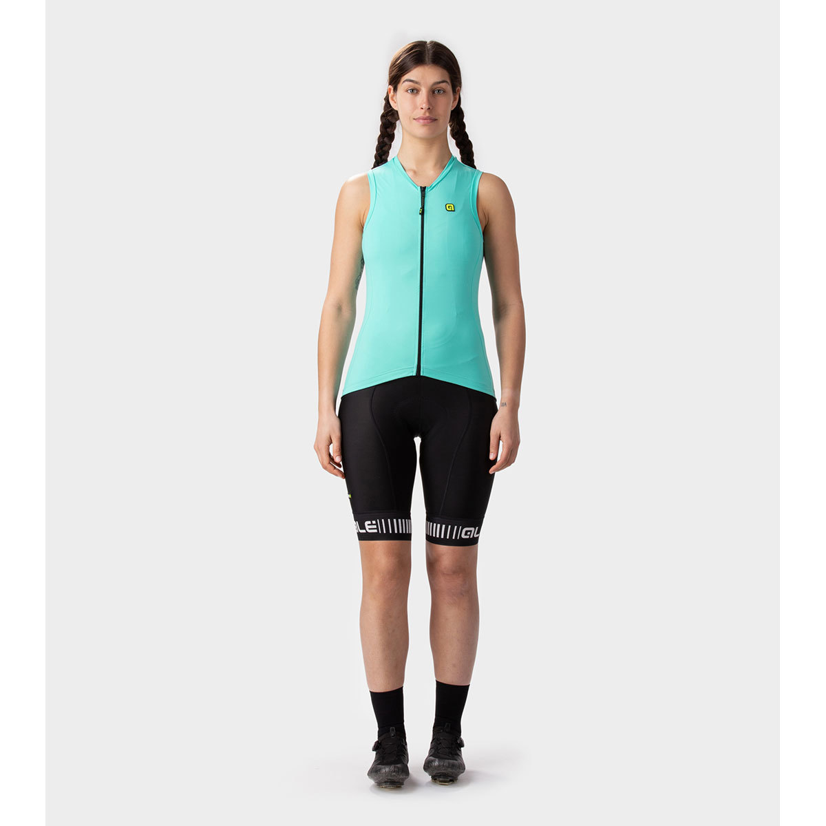 Ale Solid Color Block Fietsshirt Zonder Mouwen Aquablauw Dames