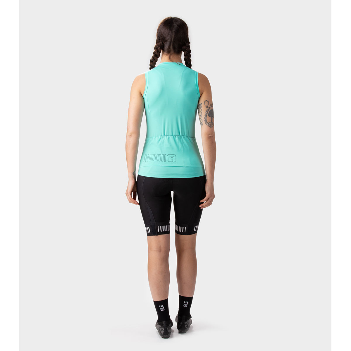 Ale Solid Color Block Fietsshirt Zonder Mouwen Aquablauw Dames