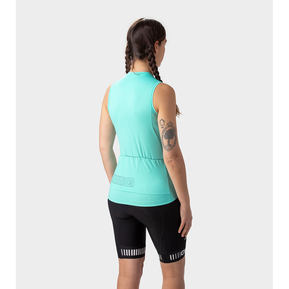 Ale Solid Color Block Fietsshirt Zonder Mouwen Aquablauw Dames