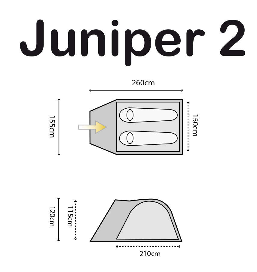 Highlander Juniper 2-Persoons Tent Groen