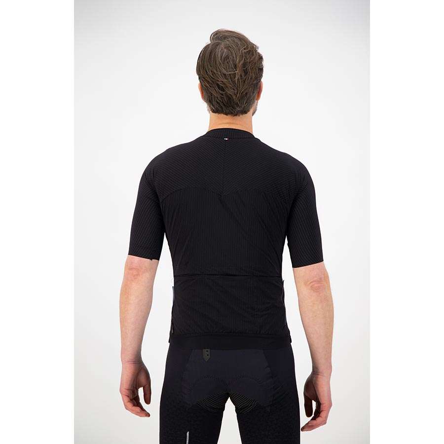 Q36.5 L1 Pinstripe X Fietsshirt Korte Mouwen Zwart Heren