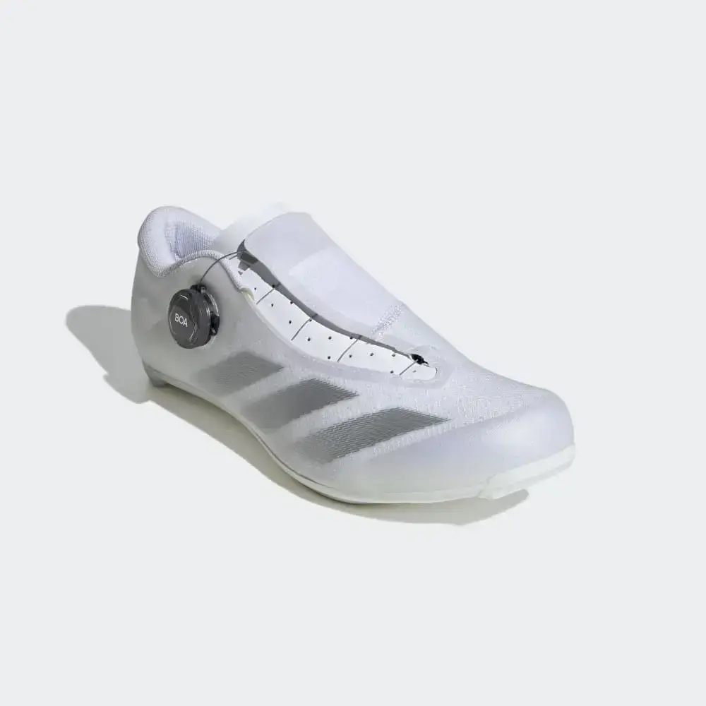 Tweedekans Adidas Tempo 3-Stripes BOA Wielrenschoenen Wit/Zilver Maat 44 2/3