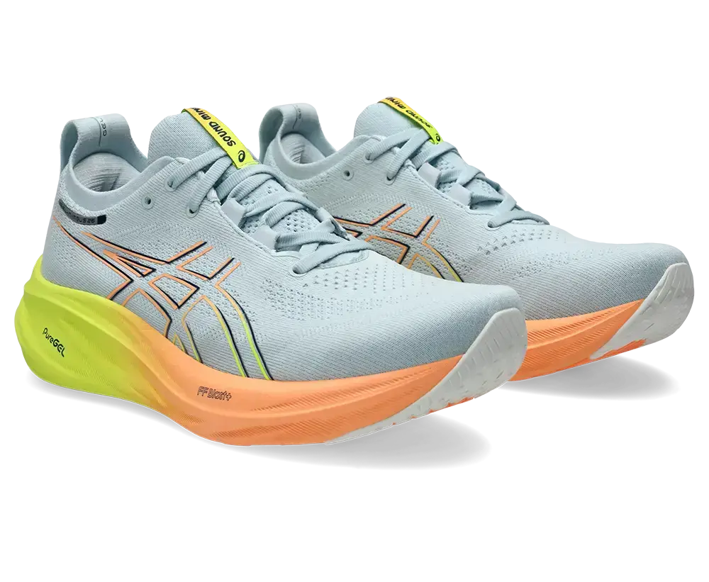 Tweedekans Asics Gel-Nimbus 31 Paris Hardloopschoenen Grijs/Geel/Oranje Maat 44.5