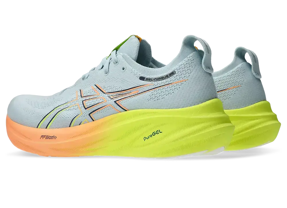 Tweedekans Asics Gel-Nimbus 31 Paris Hardloopschoenen Grijs/Geel/Oranje Maat 44.5