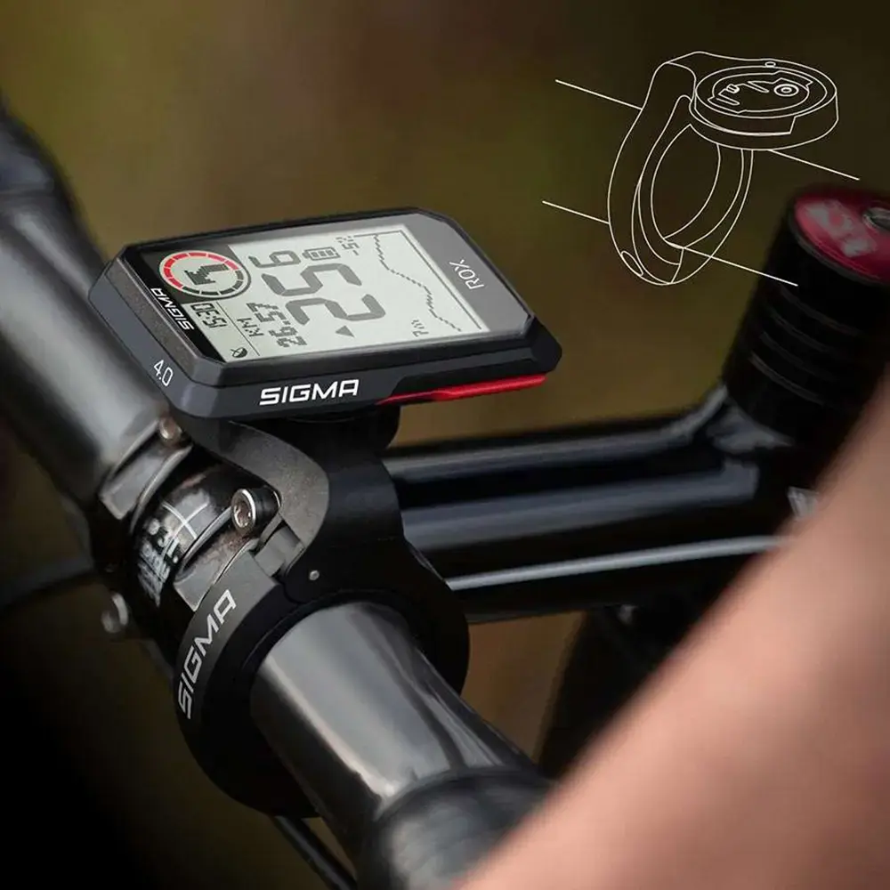 Tweedekans Sigma Sport ROX 4.0 Top Mount GPS Fietscomputer Met Hartslagband Zwart