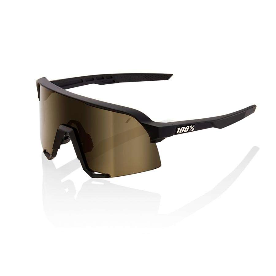 100% S3 Sport Zonnebril Soft Tact Zwart met Soft Gold Mirror Lens