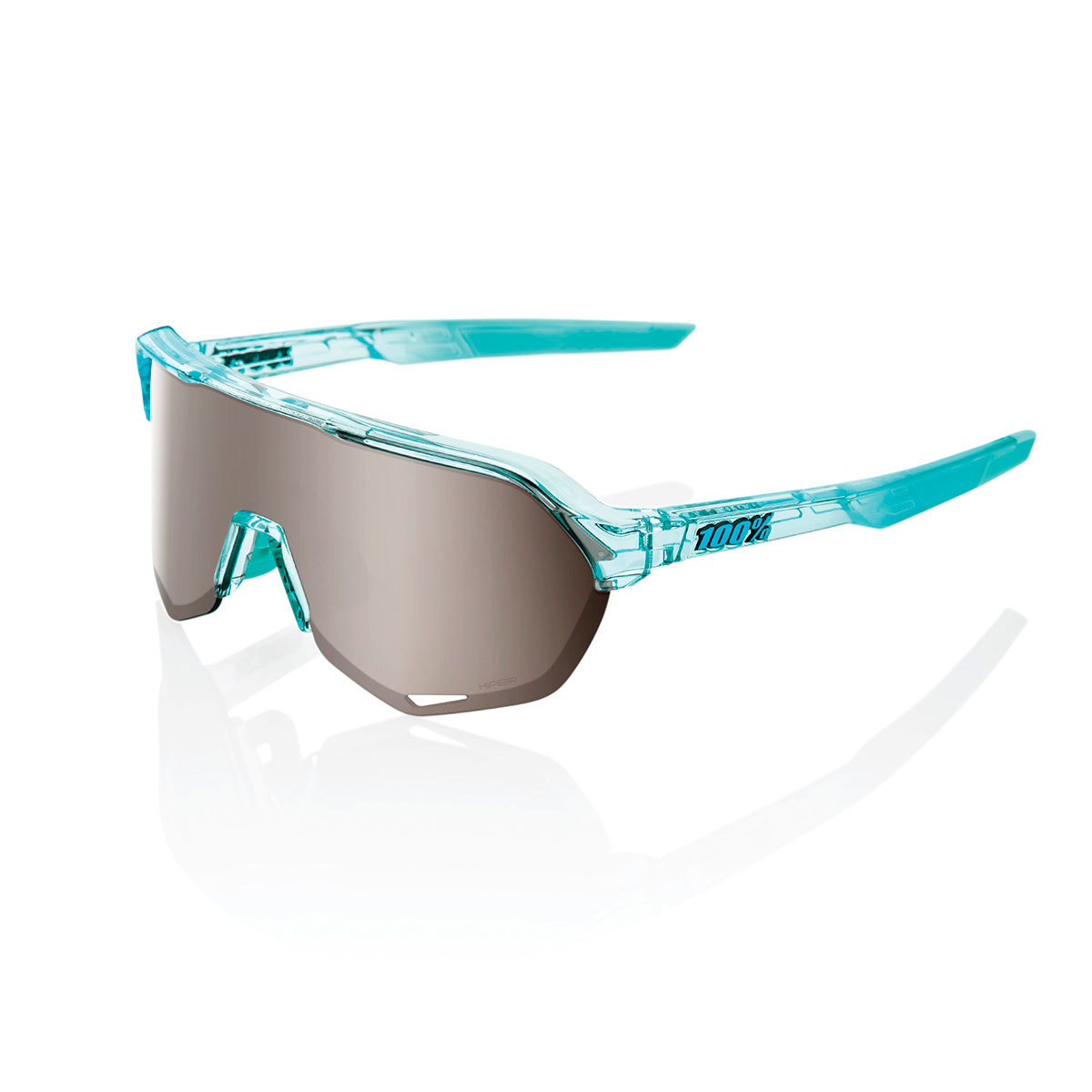 100% S2 Sport Zonnebril Mint Blauw met HiPER Silver Mirror Lens