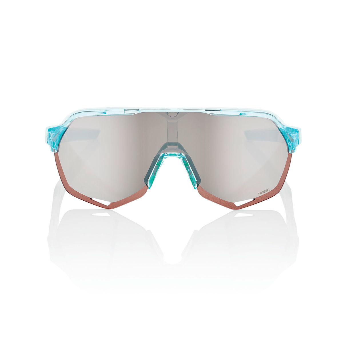 100% S2 Sport Zonnebril Mint Blauw met HiPER Silver Mirror Lens