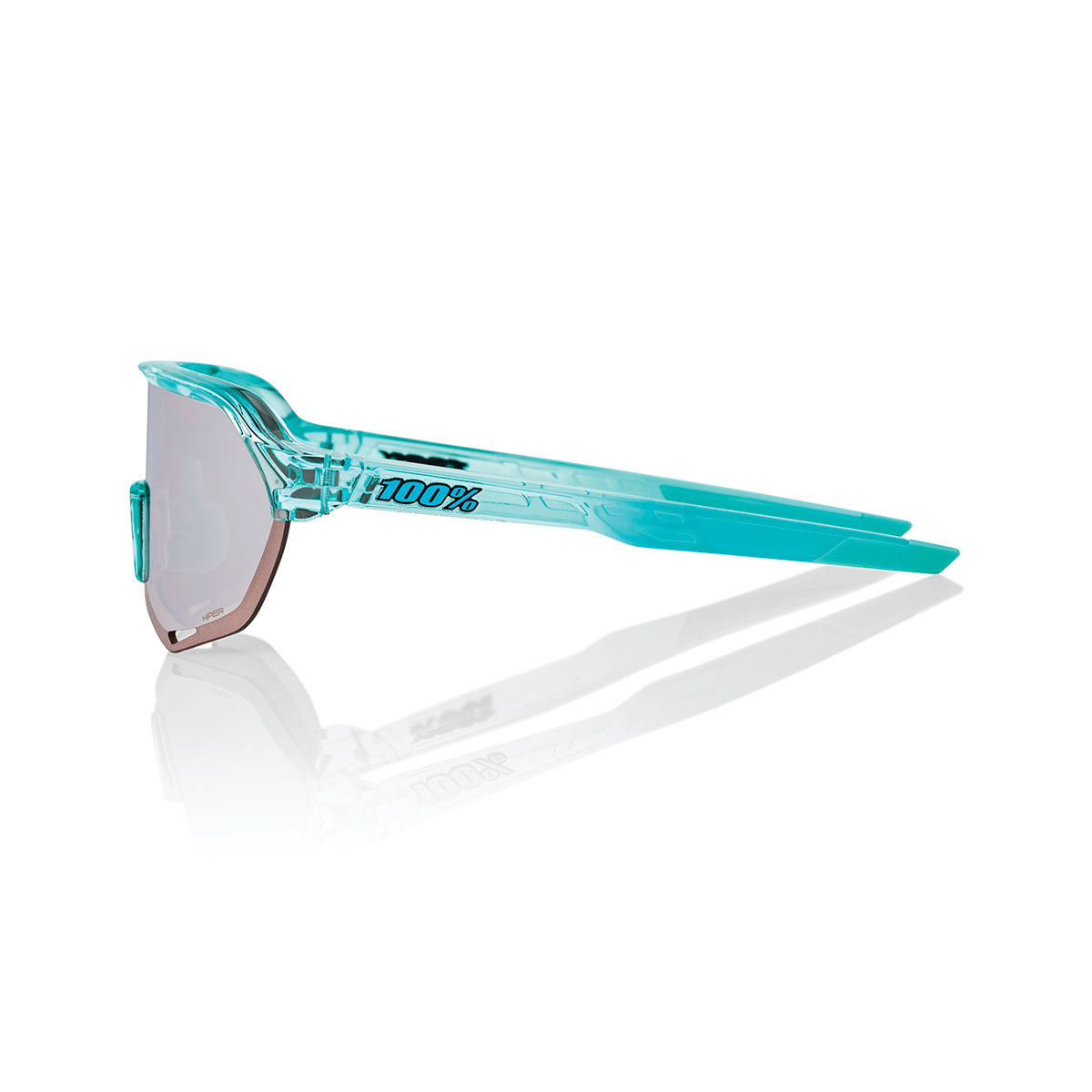 100% S2 Sport Zonnebril Mint Blauw met HiPER Silver Mirror Lens