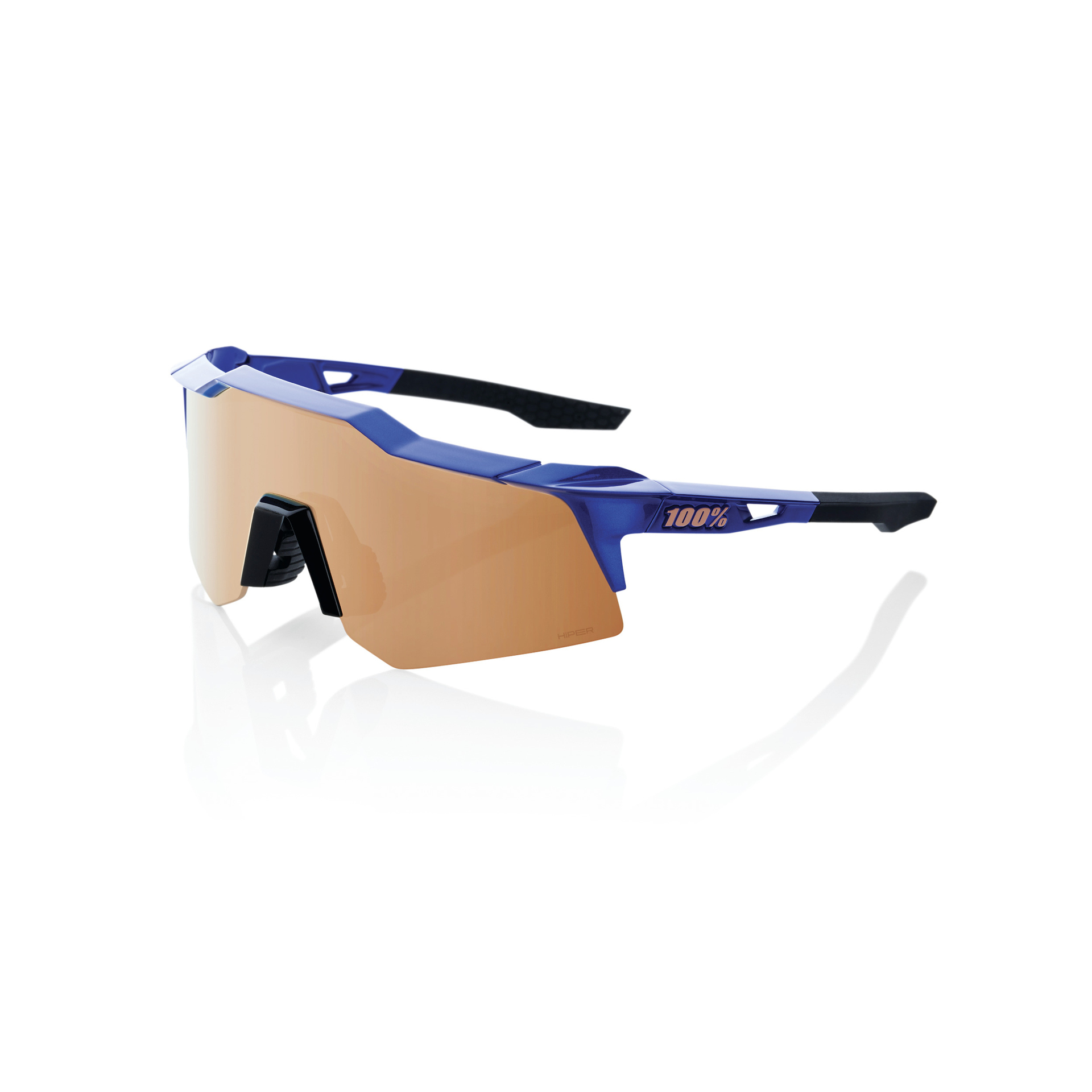 100% Speedcraft XS Sport Zonnebril Glanzend Kobalt Blauw met HiPER Copper M