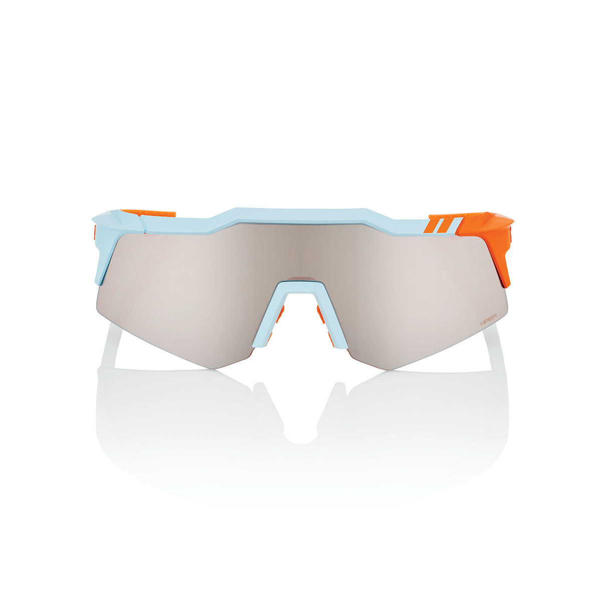 100% Speedcraft XS Sport Bril Lichtblauw/Oranje Hiper Silver Mirror lens