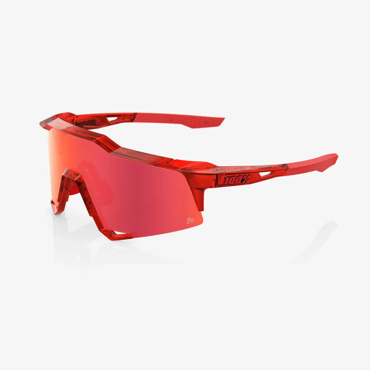 100% Speedcraft Sagan Sport Zonnebril Rood met Hiper Red Mirror lens