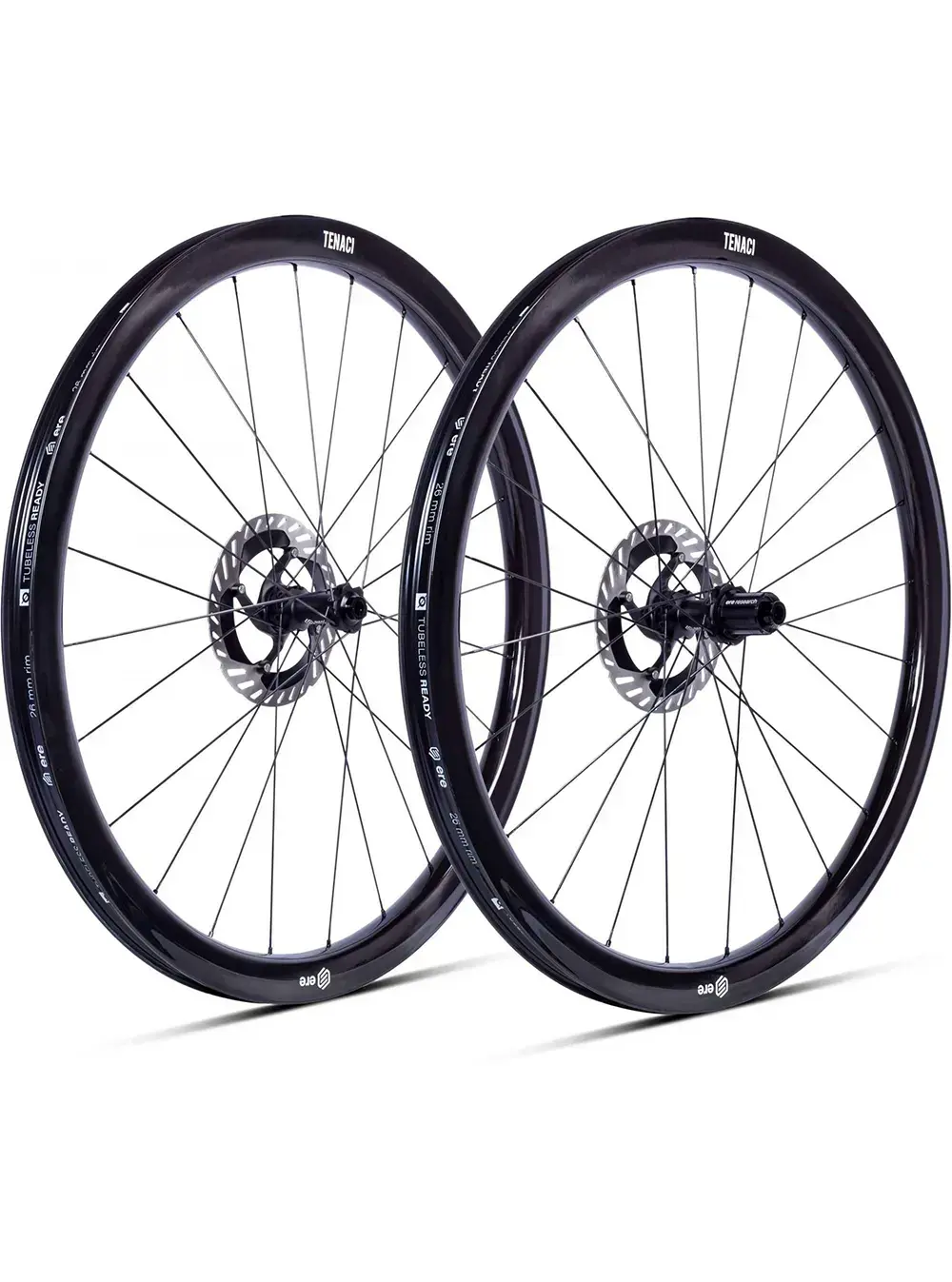 Ere Research Tenaci GA40 Carbon Disc Gravel Wielset Glossy Zwart/Wit