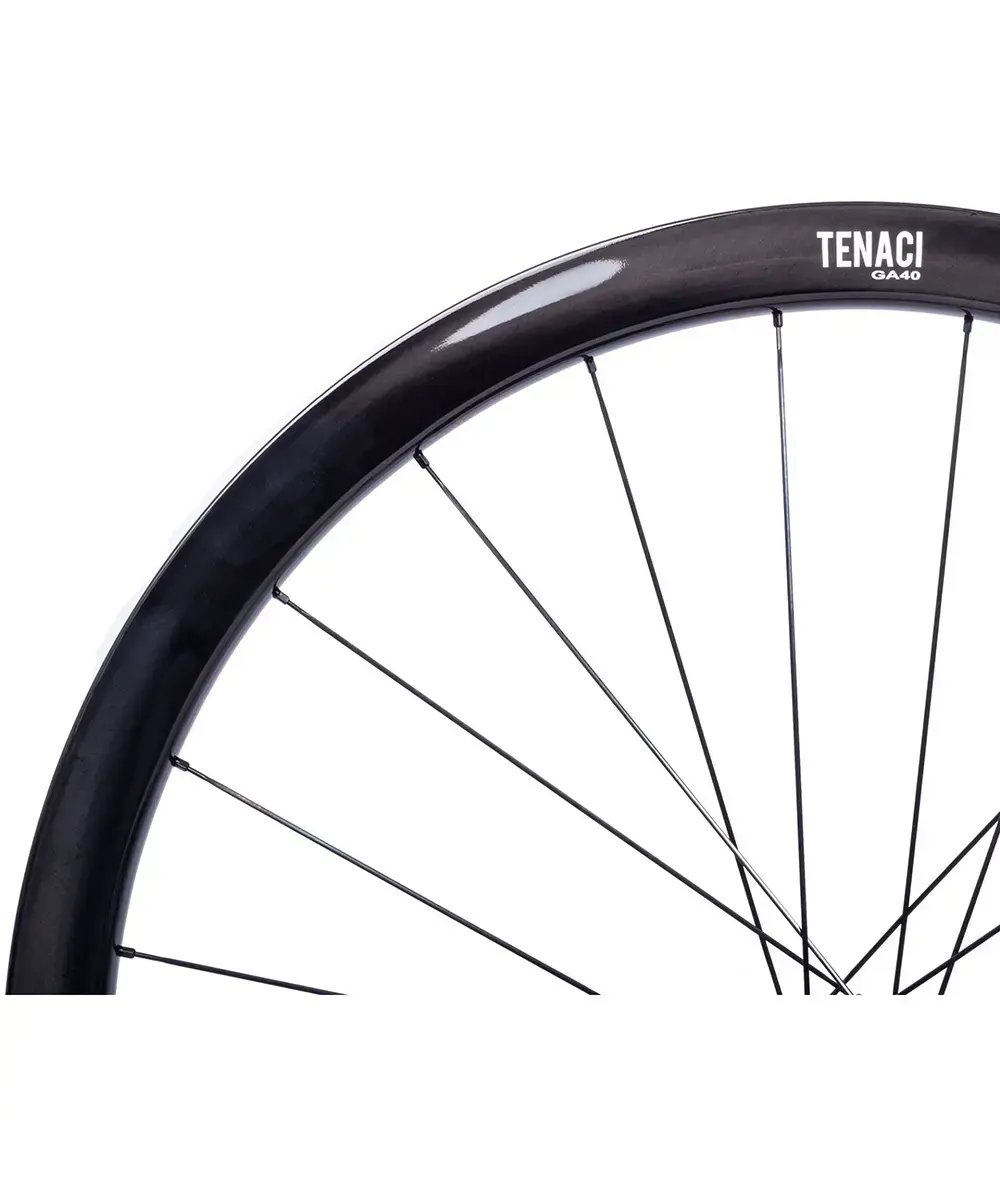 Ere Research Tenaci GA40 Carbon Disc Gravel Wielset Glossy Zwart/Wit