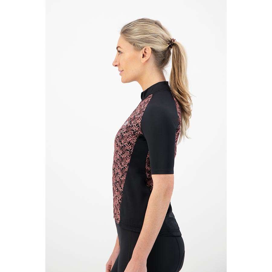 Megmeister Autumn Leaves Fietsshirt Korte Mouwen Rood Dames